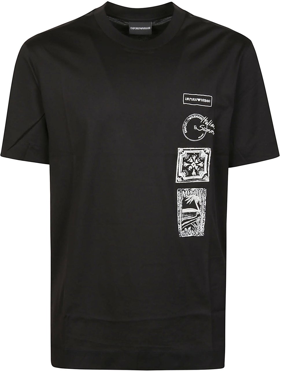 Emporio Armani Graphic Print T-shirt Black Zwart