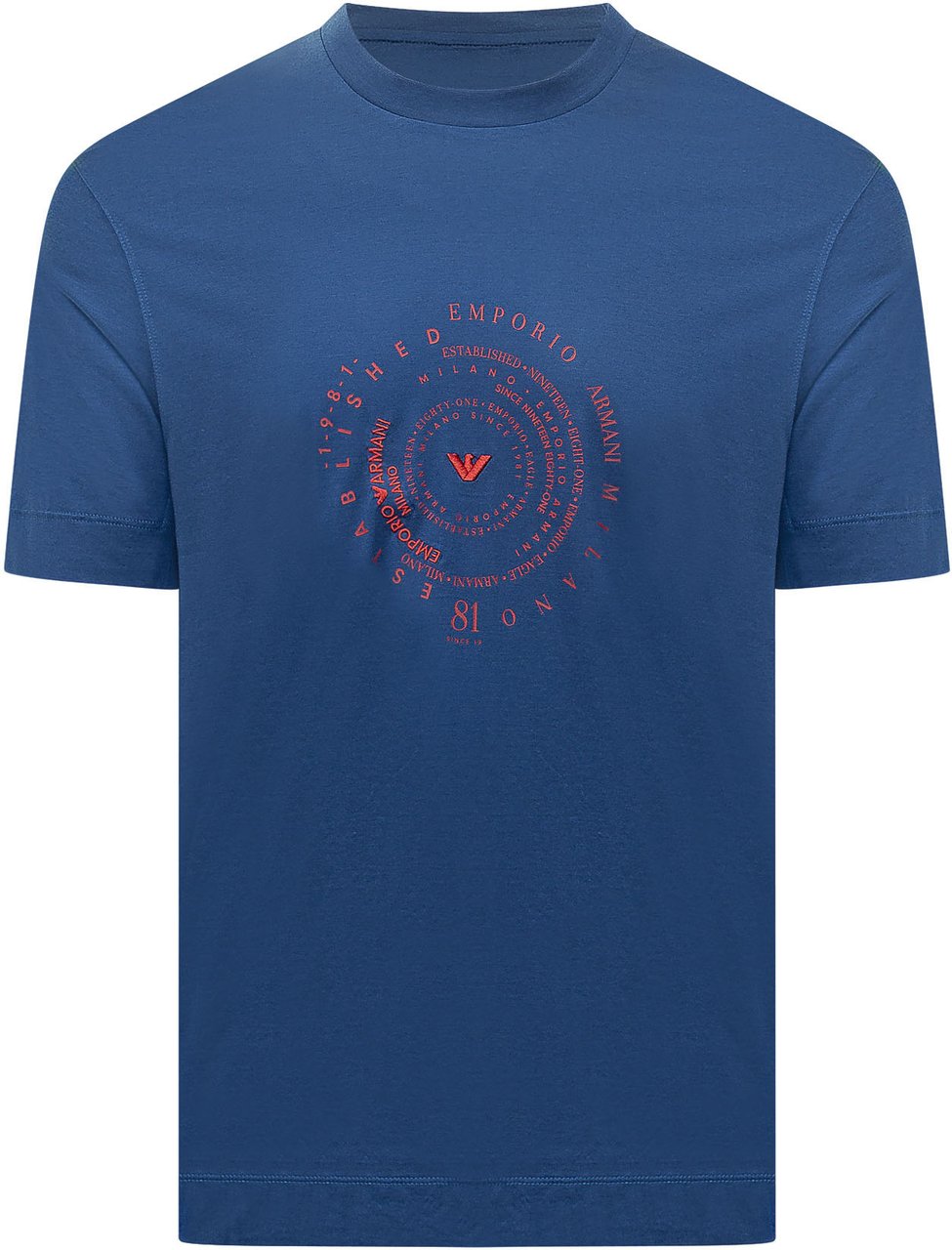 Emporio Armani T-shirt con Stampa Circolare Blauw