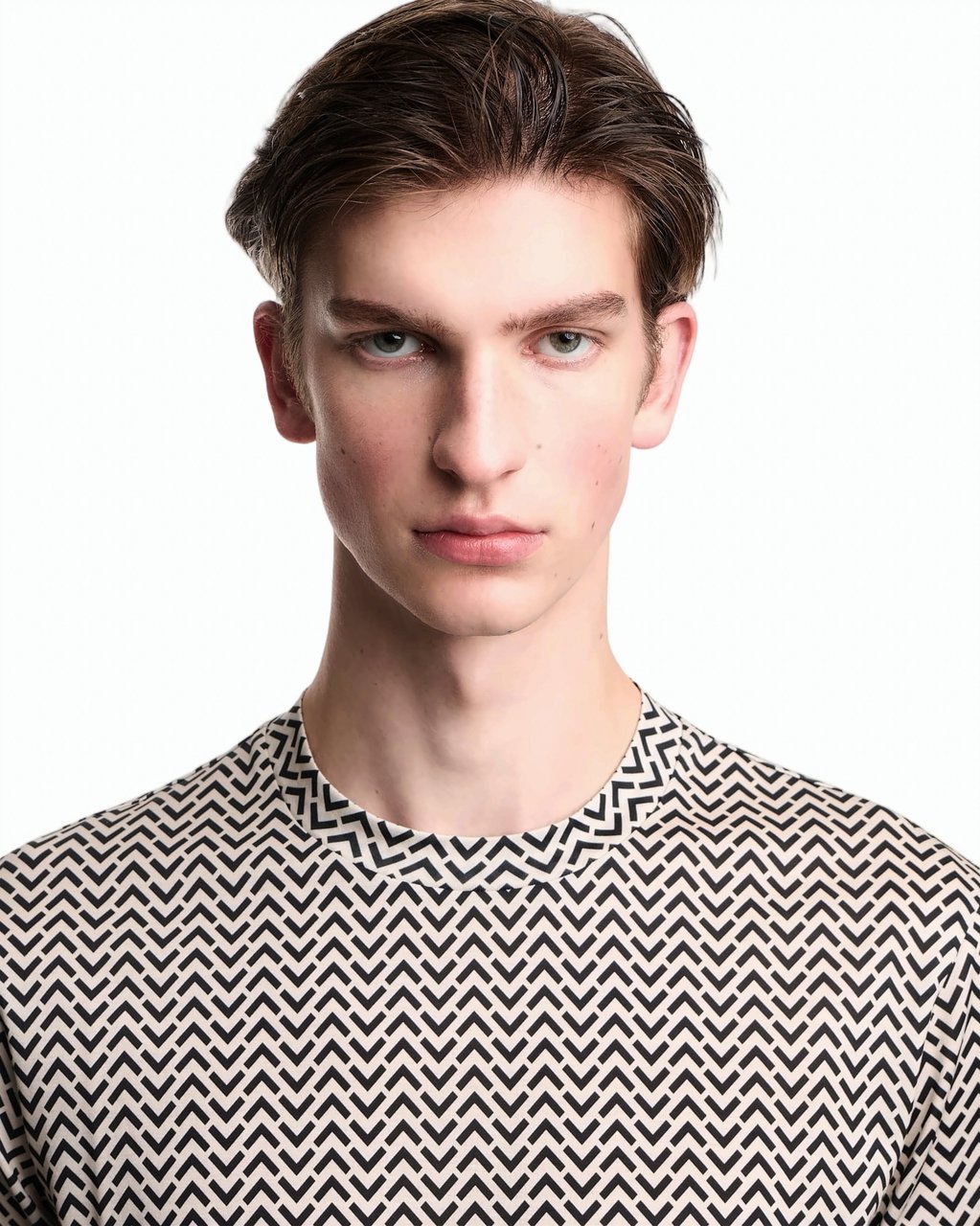 Emporio Armani Lyocell Blend Jersey Print T Shirt Grijs