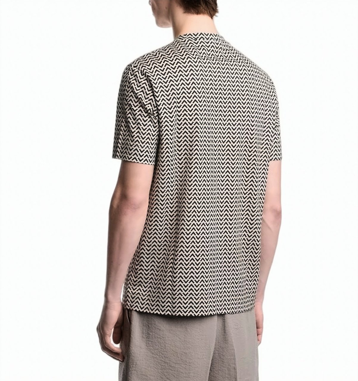 Emporio Armani Lyocell Blend Jersey Print T Shirt Grijs