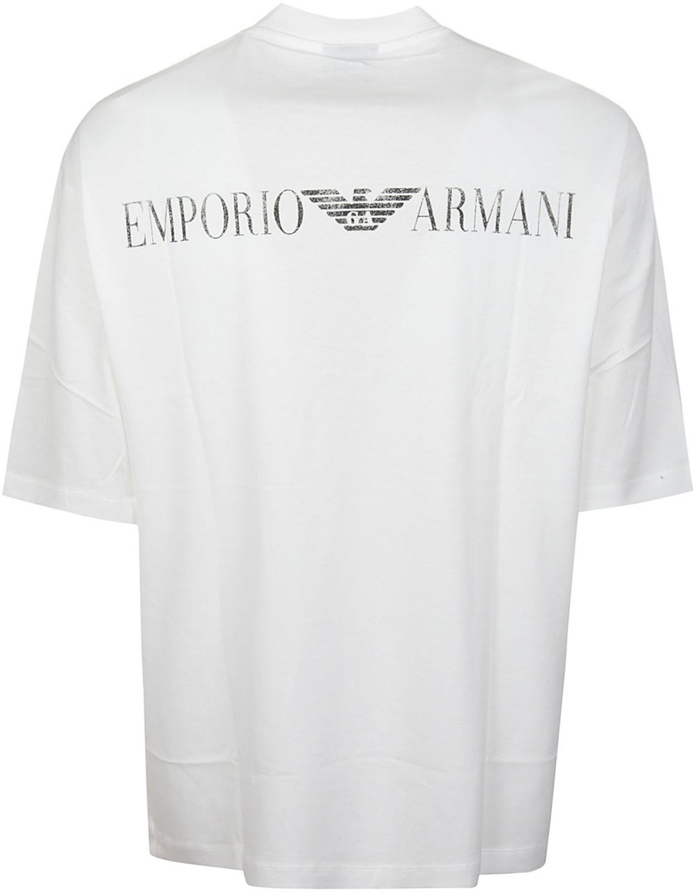 Emporio Armani Logo Print V-neck T-shirt White Wit