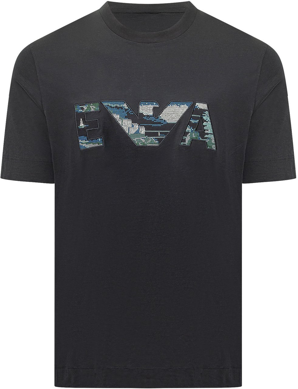 Emporio Armani T-shirt con Logo in Rilievo Zwart