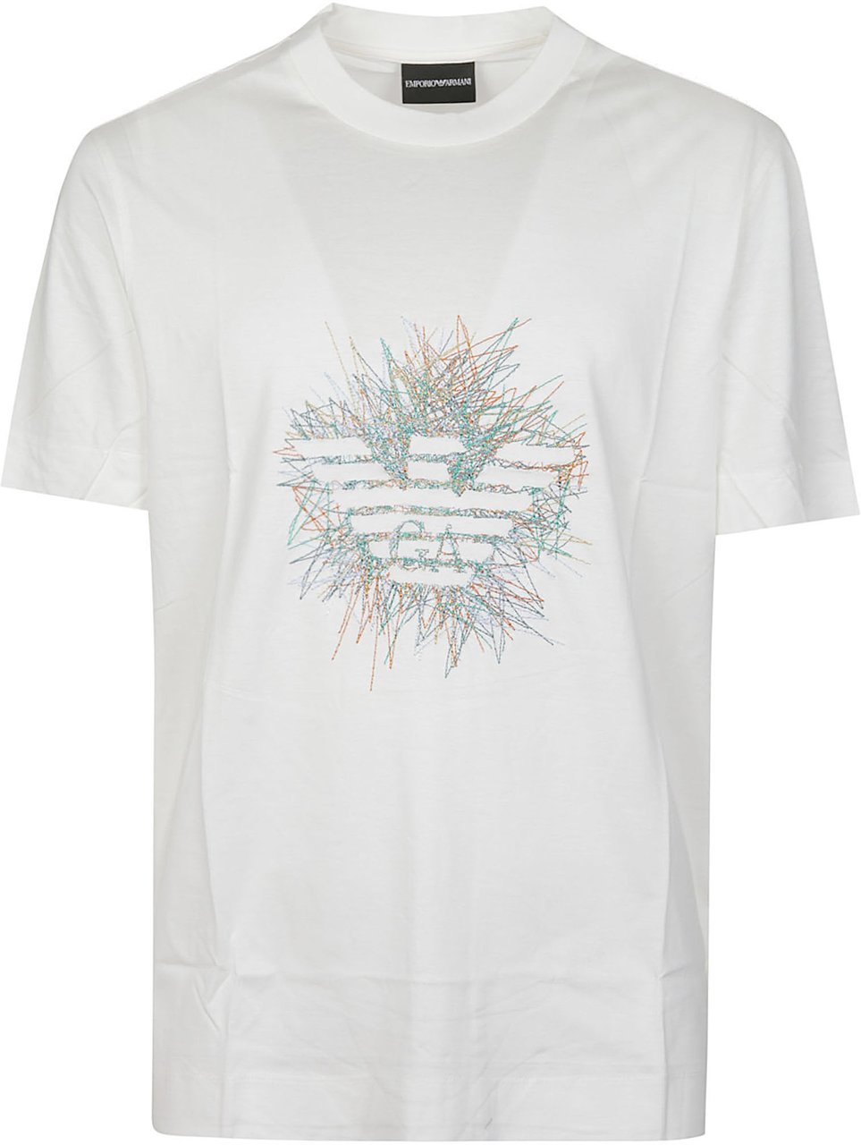 Emporio Armani Embroidered Motif T-shirt White Wit