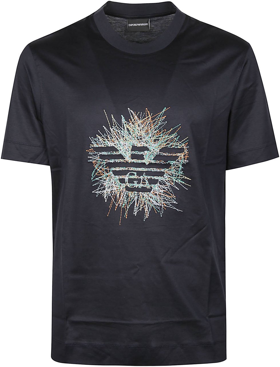 Emporio Armani Embroidered Motif T-shirt Blue Blauw