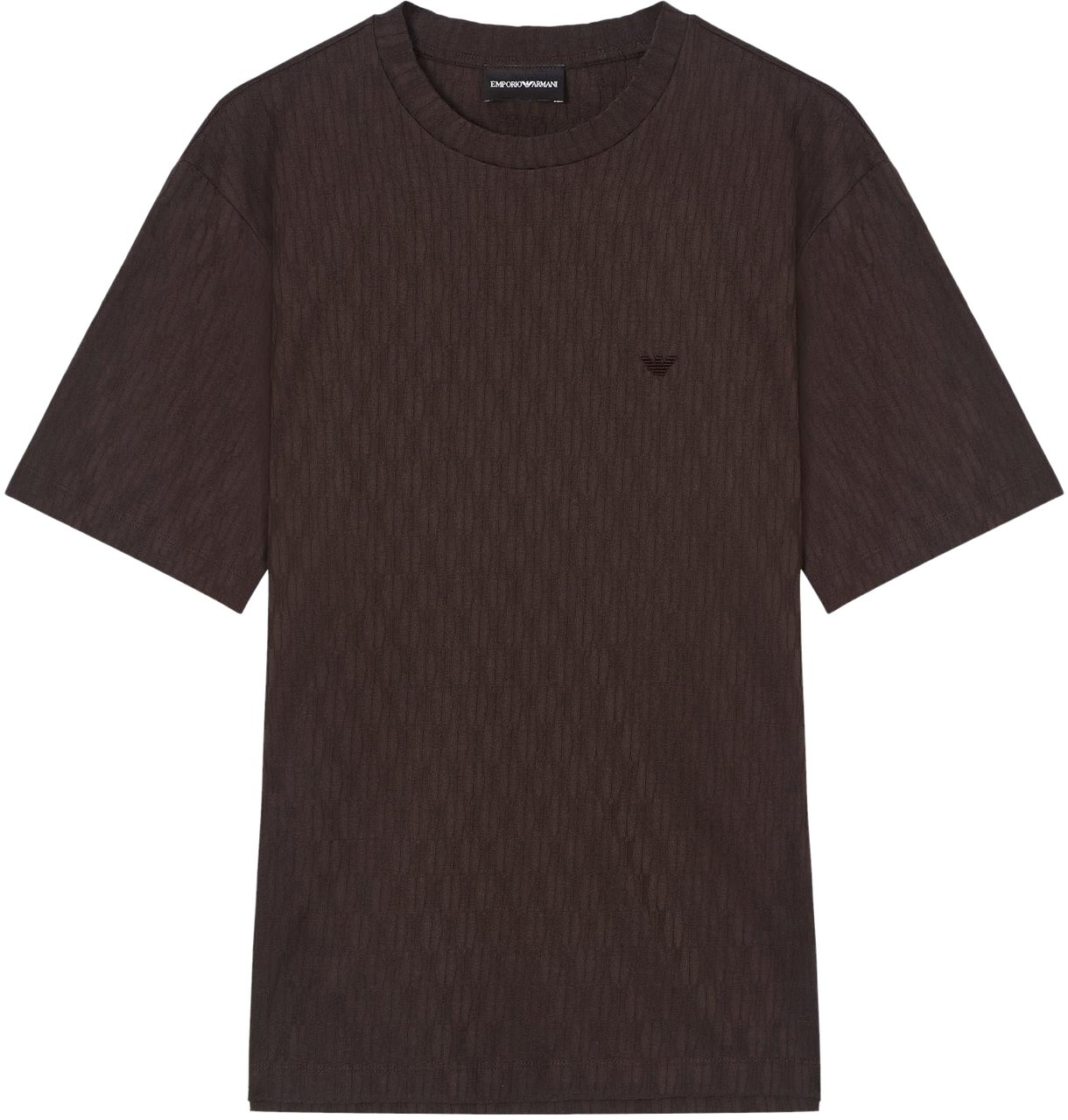 Emporio Armani Heren Jacquard Jersey Shirt Bruin Bruin