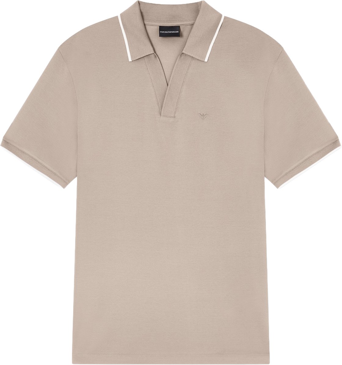 Emporio Armani V-neck Piqué Vintage Khaki Beige
