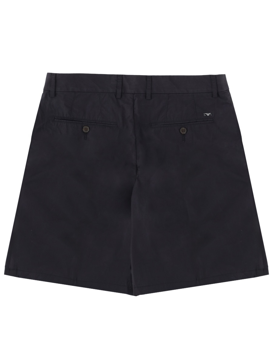 Emporio Armani Luxurious Flat Front Shorts Zwart