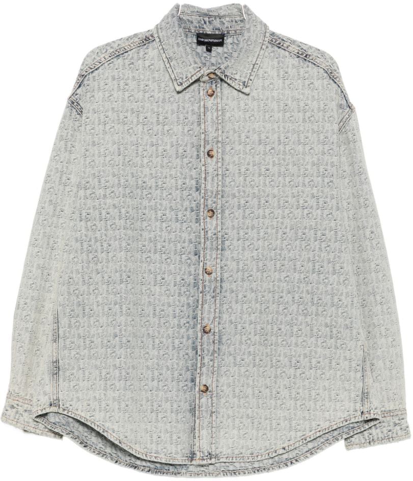 Emporio Armani Shirts Light Blue Lichtblauw