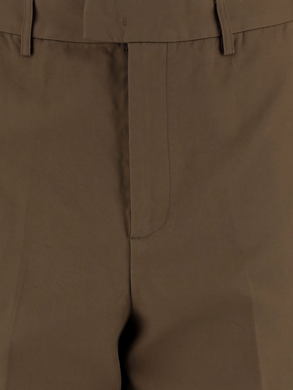 Emporio Armani Brown Pressed-Crease Cotton Straight-Leg Pants Grijs