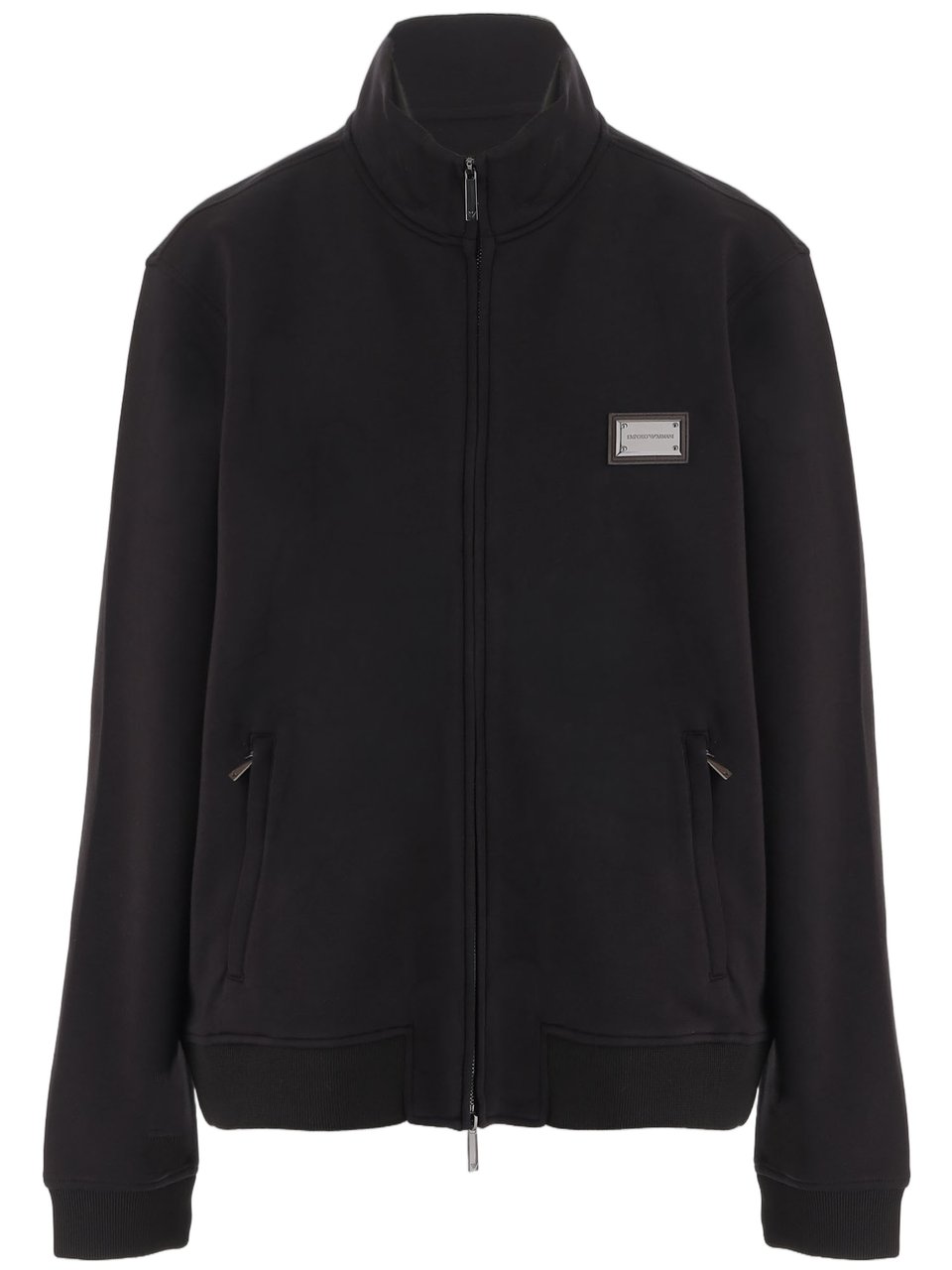 Emporio Armani Black Logo Modal Jersey Sweatshirt Zwart
