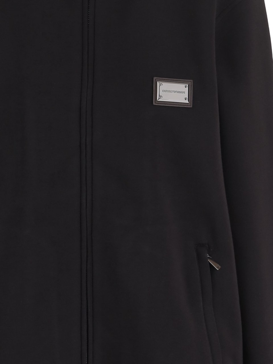 Emporio Armani Black Logo Modal Jersey Sweatshirt Zwart