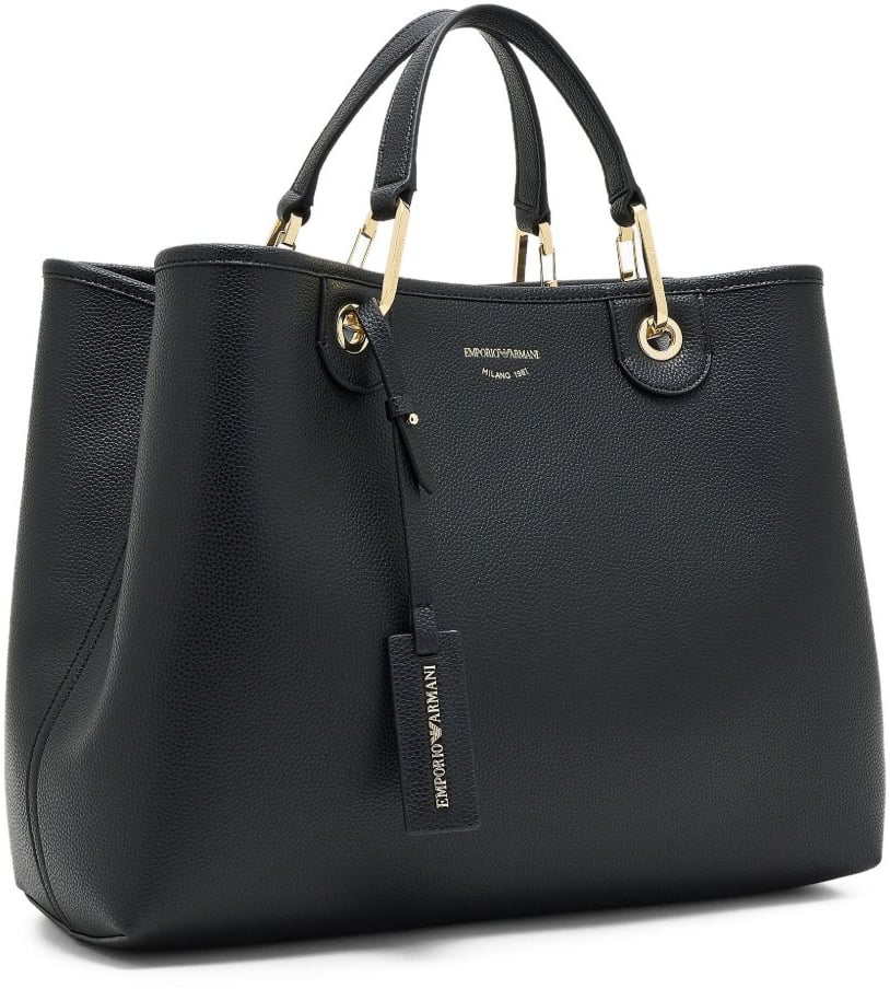 Emporio Armani Shopping M Pelle Soft - Shopping M Soft Leather Nero/Silver Divers
