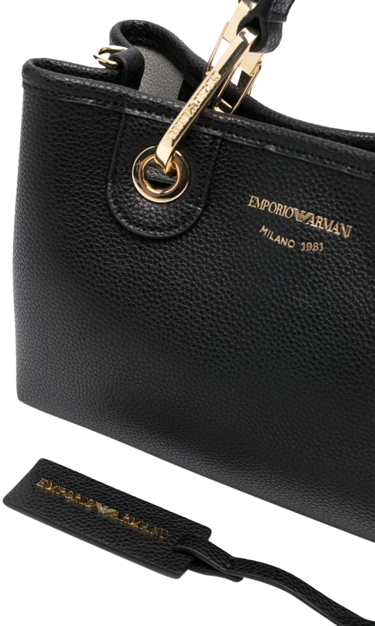 Emporio Armani Shopping S With Chain Suede+Vitello Liscio - Shopp Nero/Silver Divers