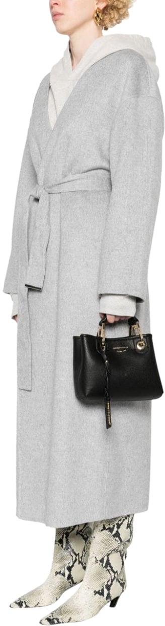 Emporio Armani Shopping S With Chain Suede+Vitello Liscio - Shopp Nero/Silver Divers