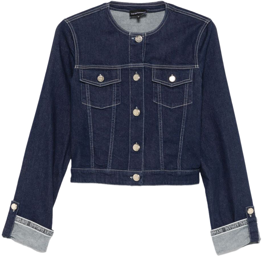 Emporio Armani Coats Blue Blauw