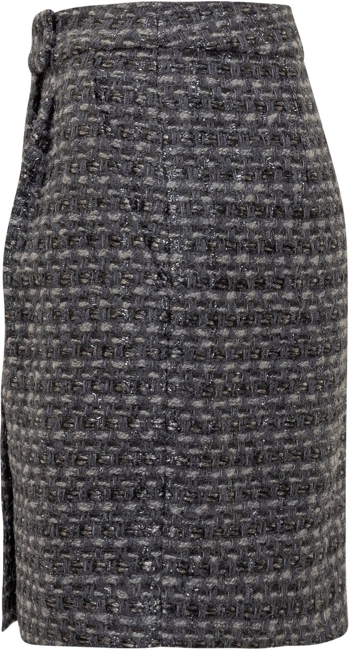 Emporio Armani Emporio Armani Minigonna in Tweed Grigio Donkergrijs