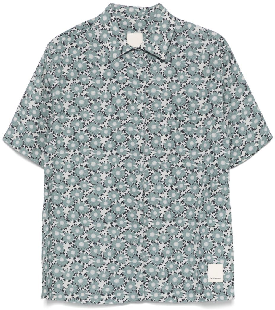 Emporio Armani Shirts Clear Blue Blauw