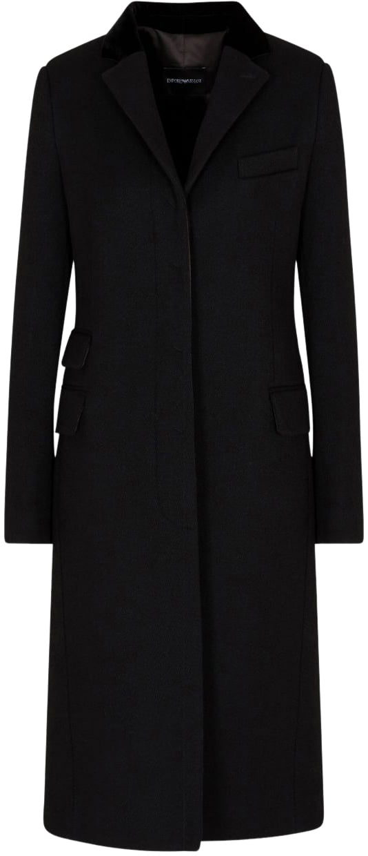 Emporio Armani Coats Black Zwart