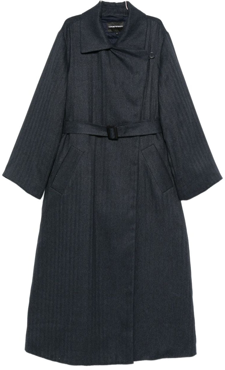 Emporio Armani Coats Blue Blauw