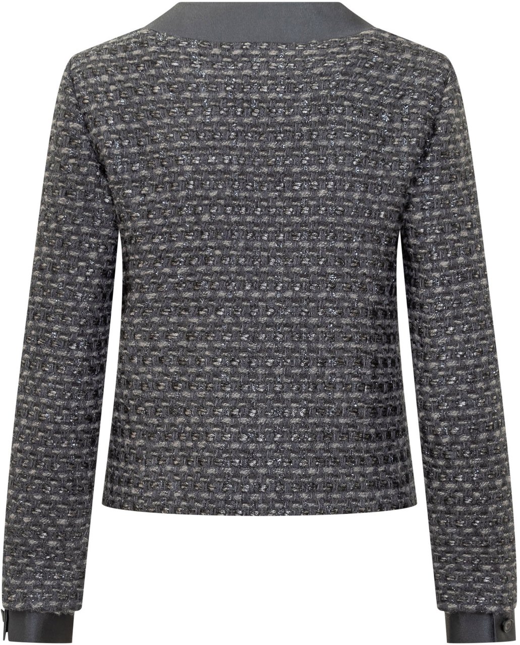 Emporio Armani Emporio Armani Giacca in Tweed con Finiture in Raso Blauw