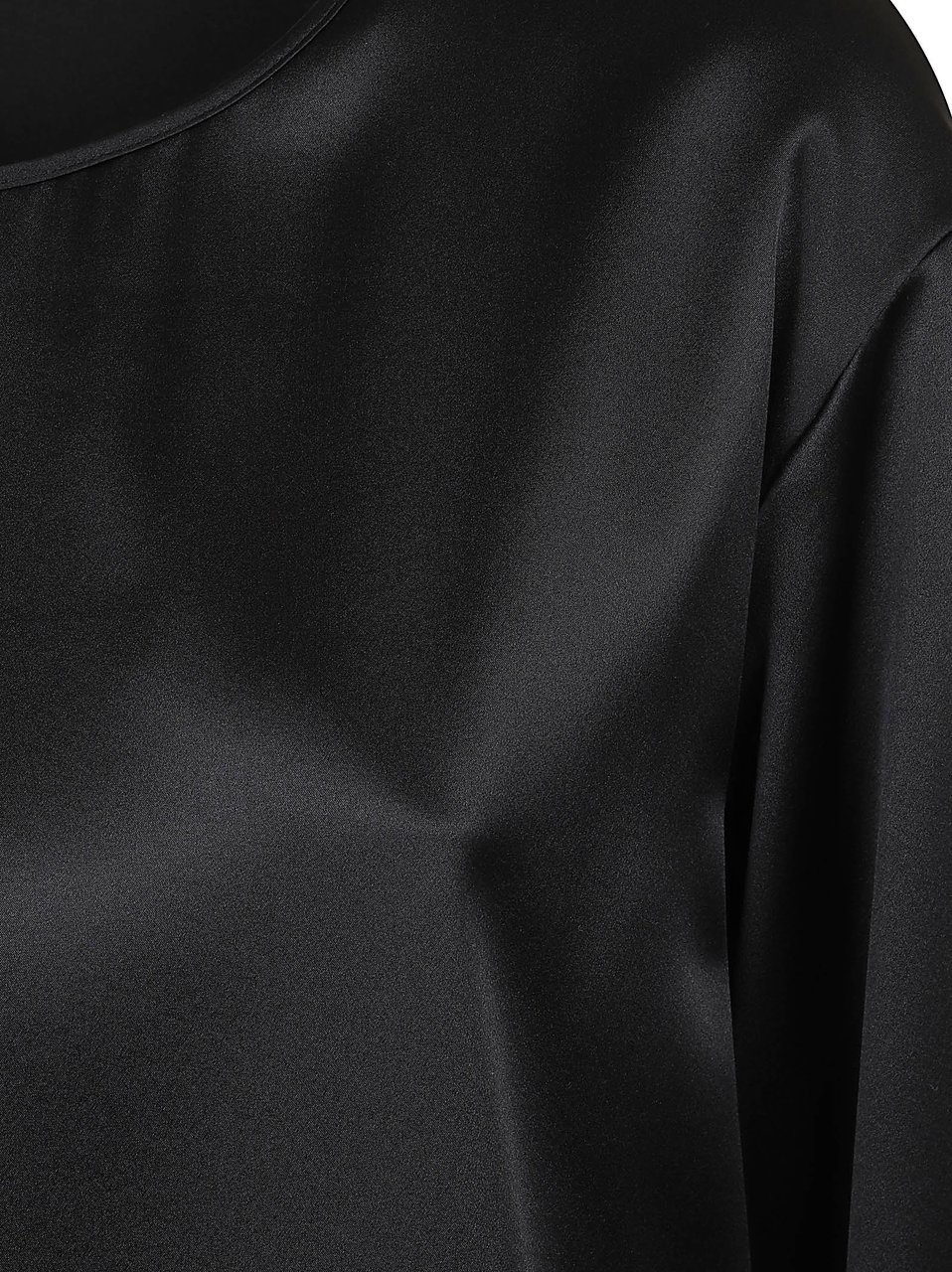 Emporio Armani Satin Round Neck Blouse Zwart