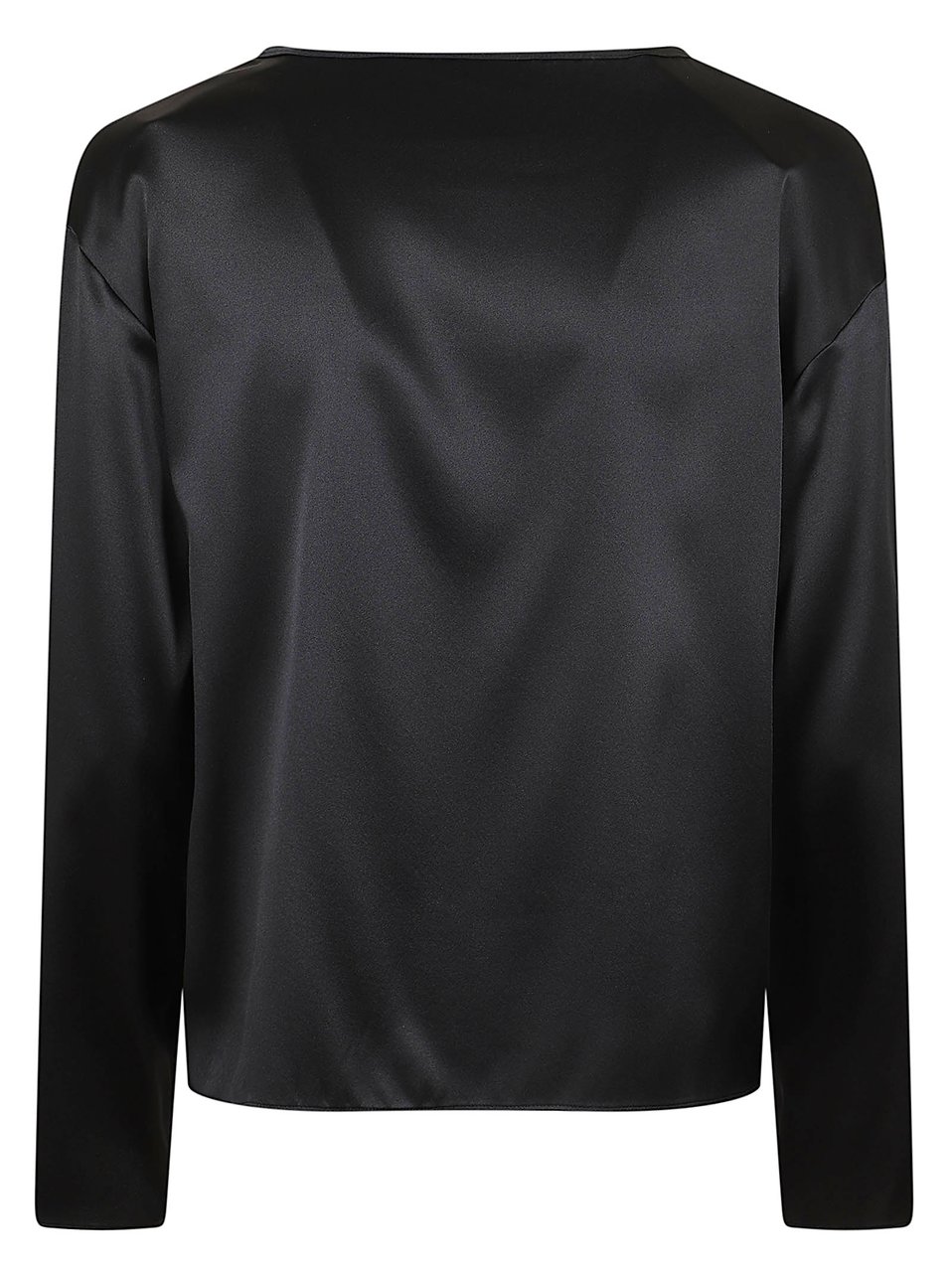 Emporio Armani Satin Round Neck Blouse Zwart