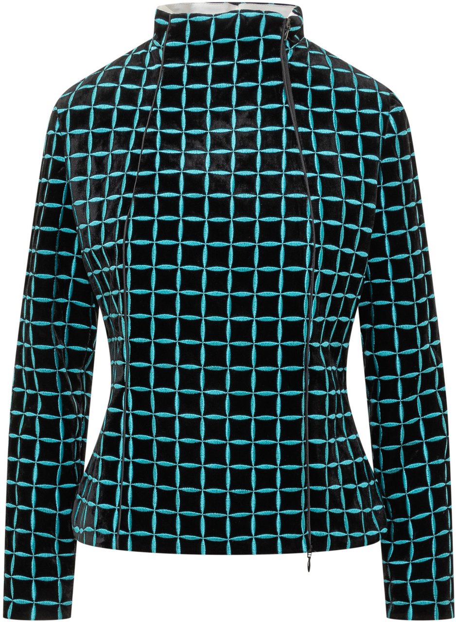 Emporio Armani Top in Velluto a Quadri Emporio Armani Zwart