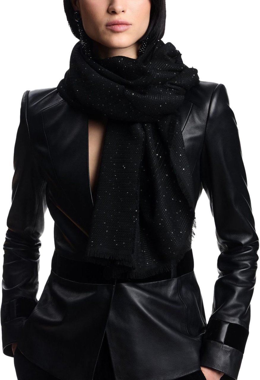 Emporio Armani Scarfs Black Zwart