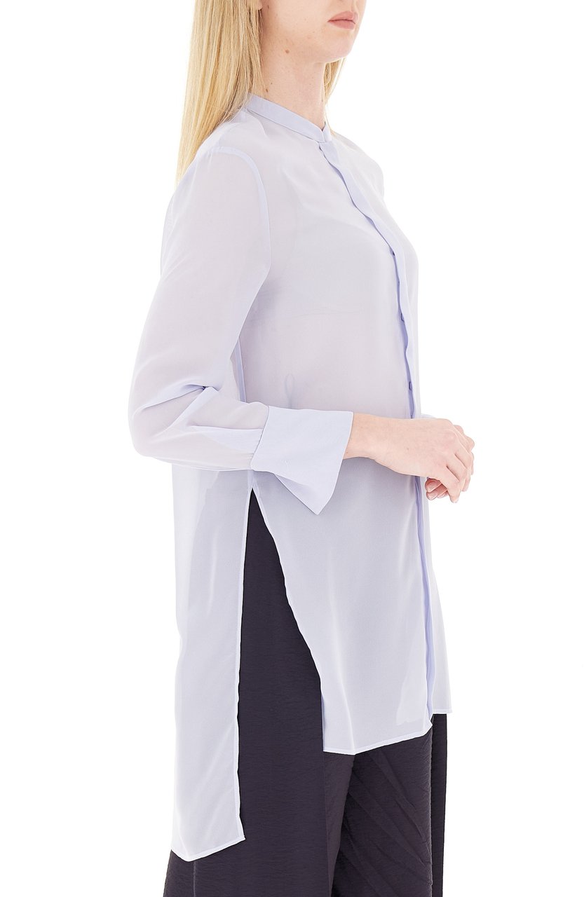 Emporio Armani Maxi Techno Georgette Long Sleeve Shirt Neutraal