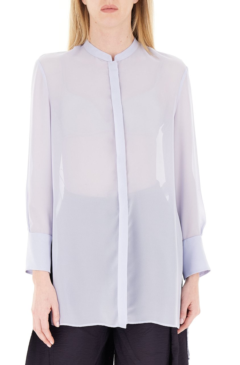 Emporio Armani Maxi Techno Georgette Long Sleeve Shirt Neutraal