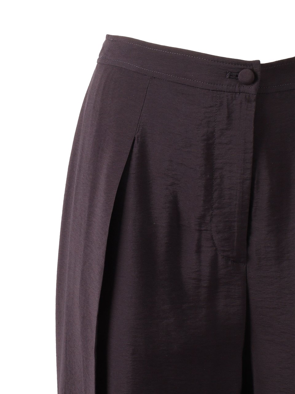 Emporio Armani High Waisted Pleated Straight-Leg Pants Zwart