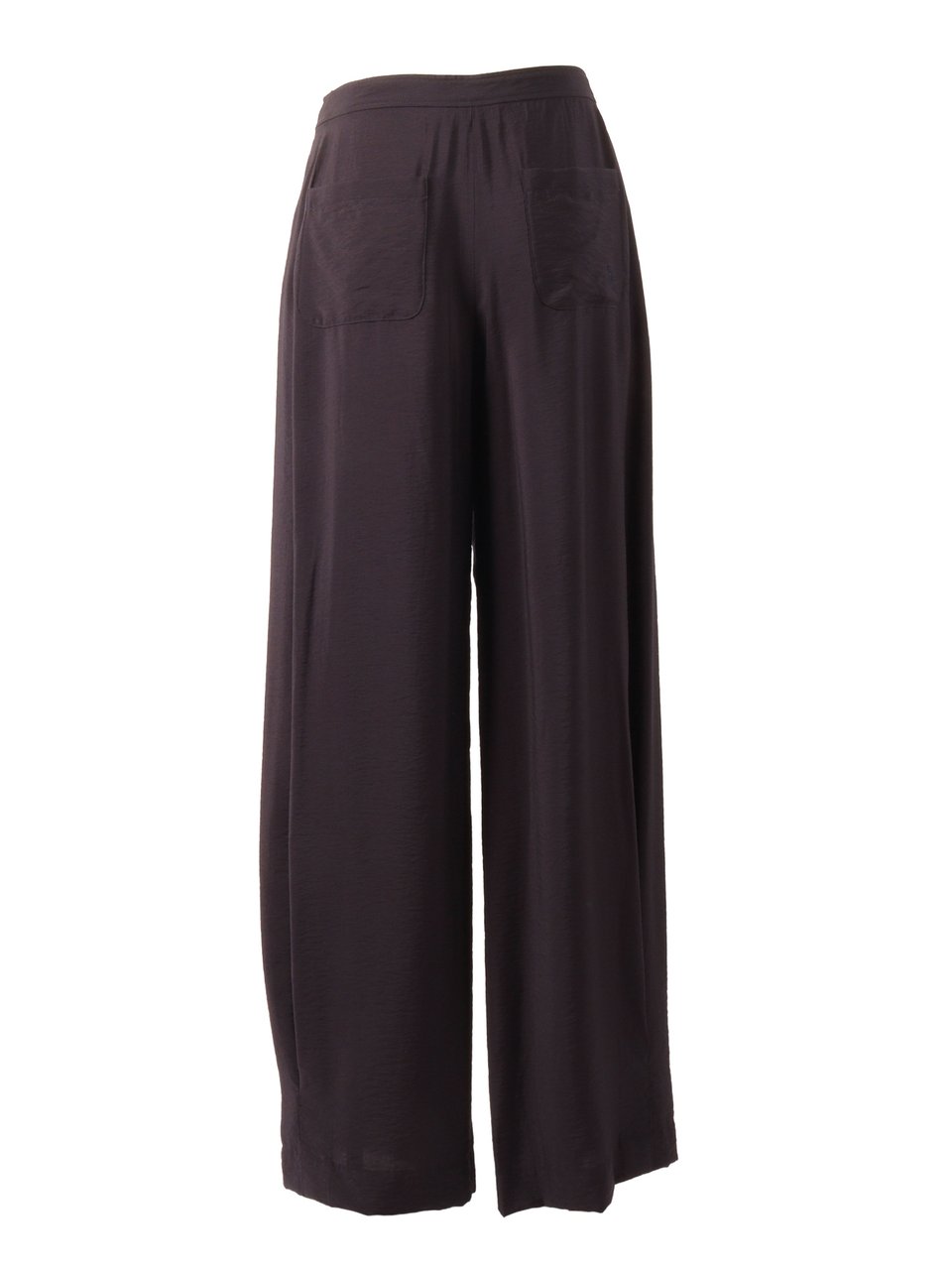 Emporio Armani High Waisted Pleated Straight-Leg Pants Zwart