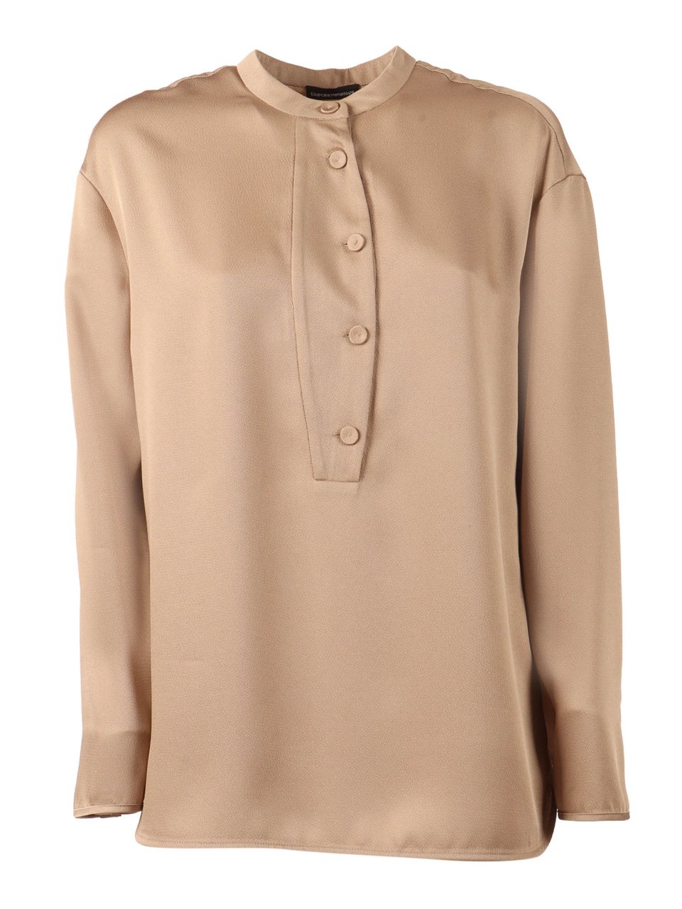Emporio Armani Silky Band Collar Shirt Neutraal