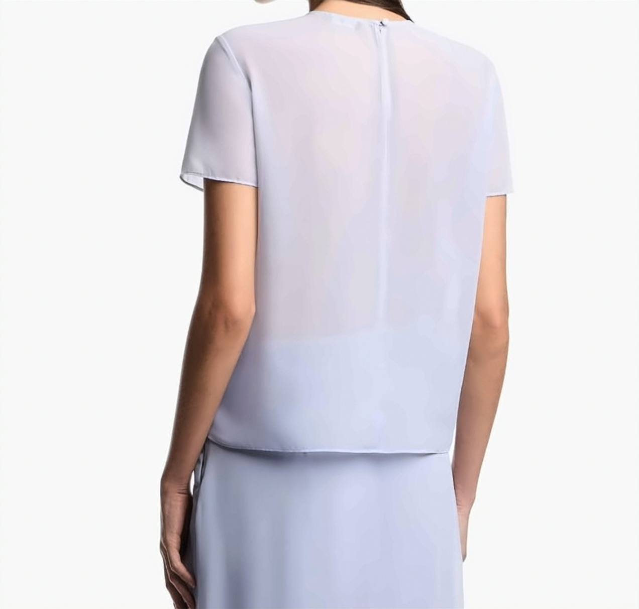 Emporio Armani Techno Georgette Two Piece Effect Blouse Blauw