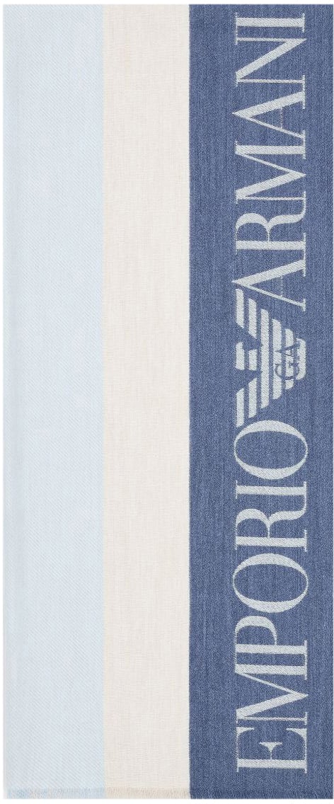 Emporio Armani Scarfs Clear Blue Blauw