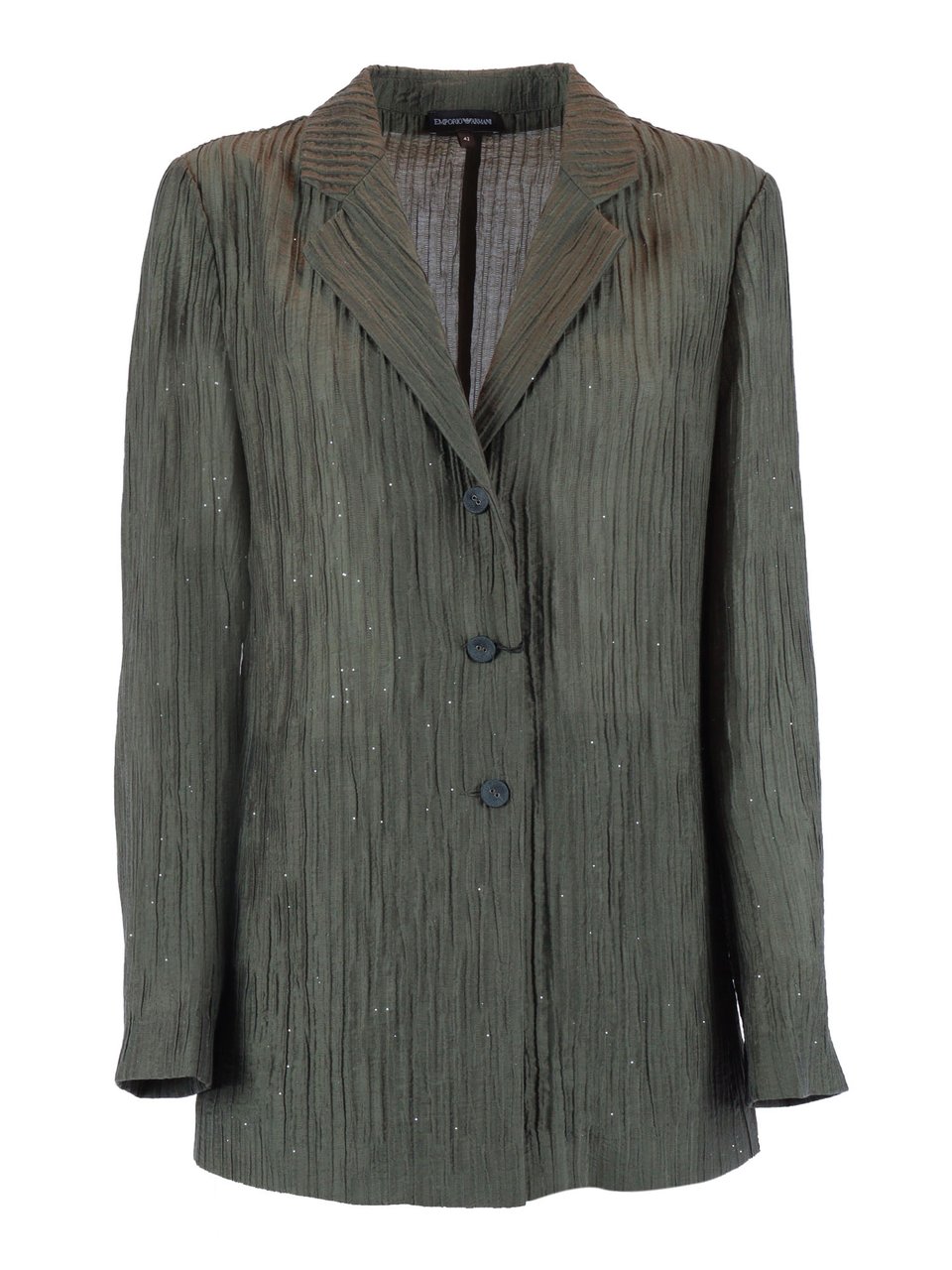 Emporio Armani Green Textured Crinkled Fabric Blazer Grijs