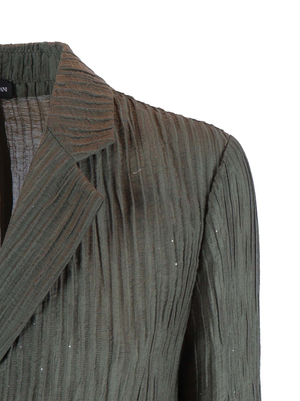 Emporio Armani Green Textured Crinkled Fabric Blazer Grijs