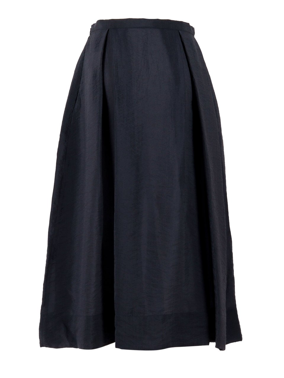 Emporio Armani Black Flared Soft Pleated Skirt Zwart