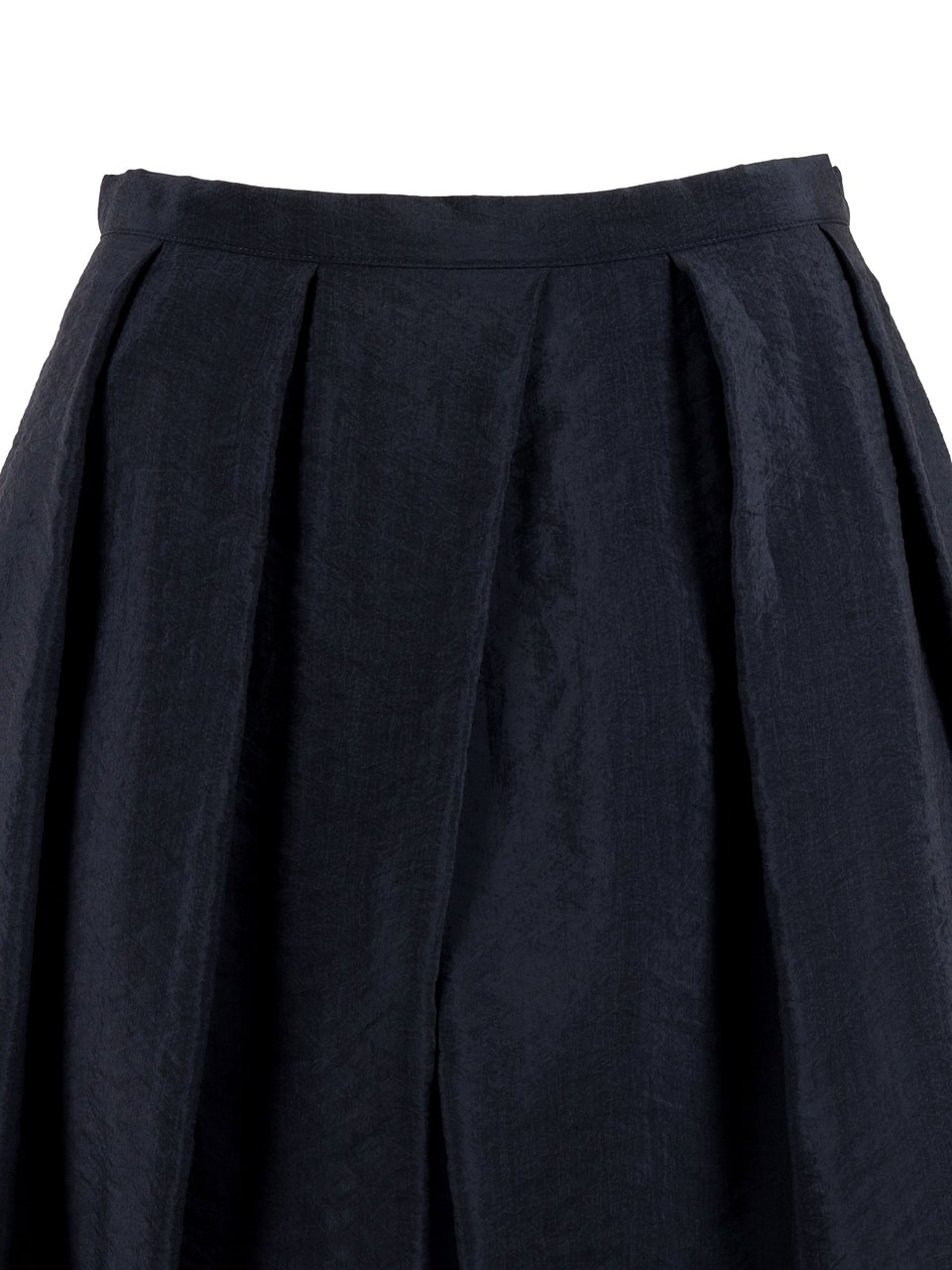 Emporio Armani Black Flared Soft Pleated Skirt Zwart