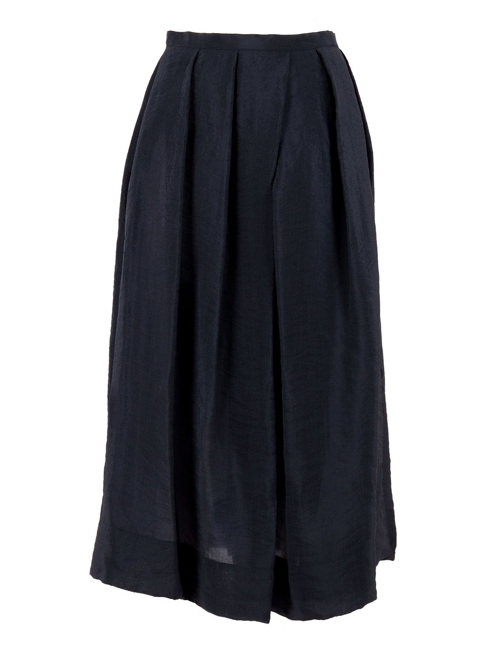 Emporio Armani Black Flared Soft Pleated Skirt Zwart