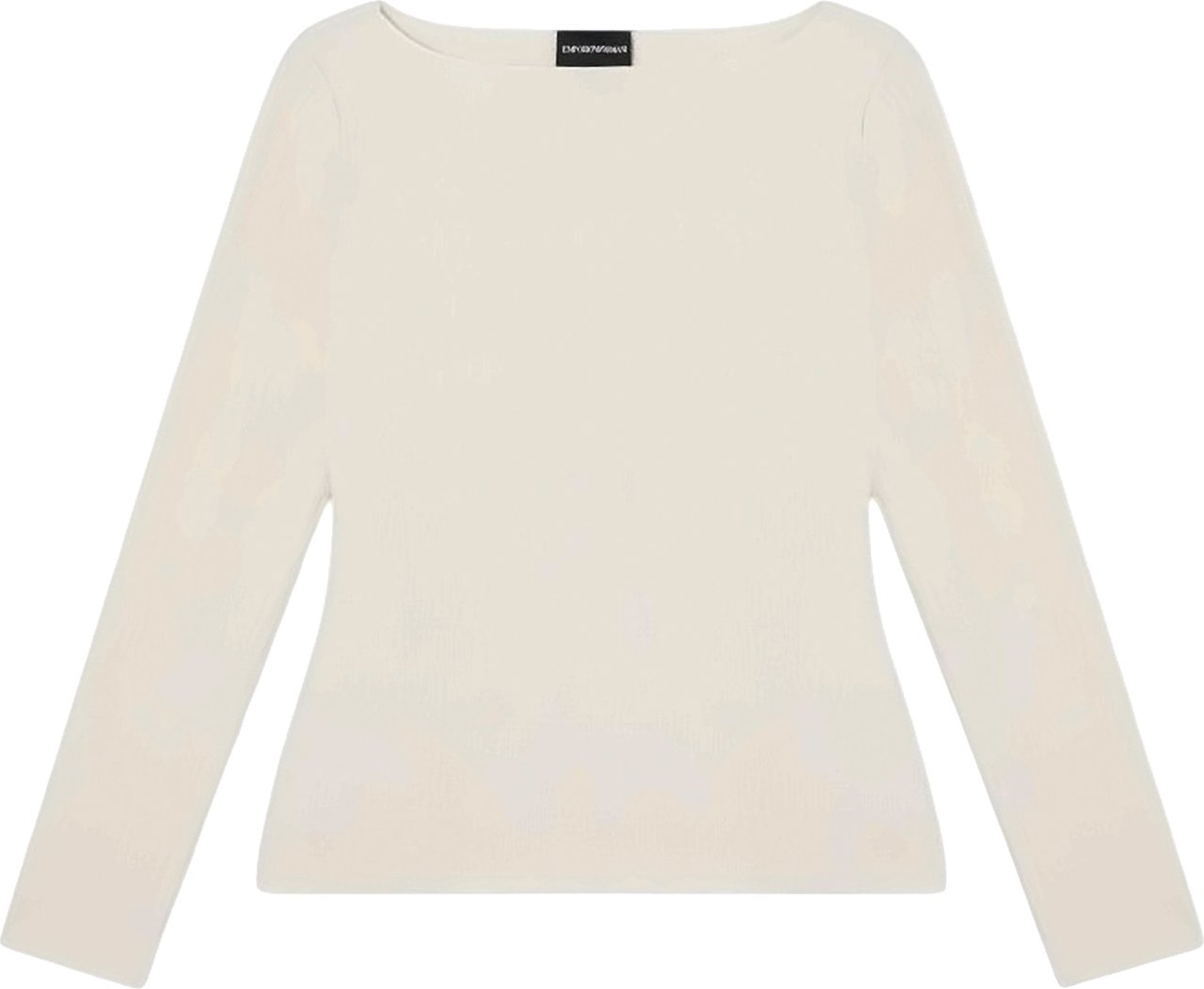 Emporio Armani Boat Neck Stretch Jersey Textured Sweater Rood