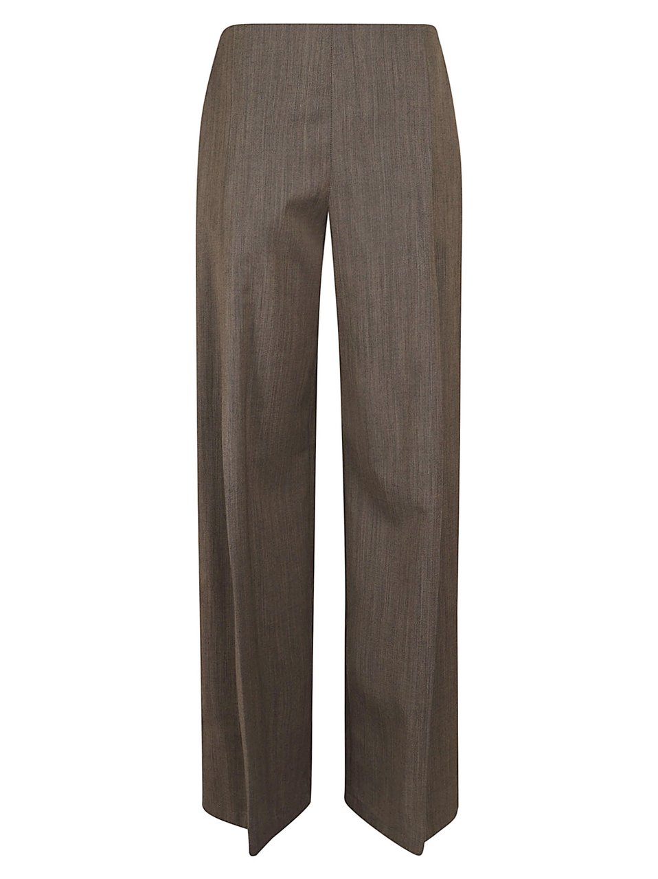 Emporio Armani Wide-Leg Tailored Trousers with Melange Effect Bruin