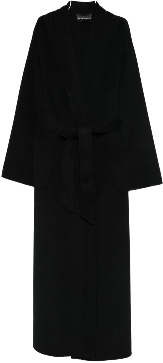 Emporio Armani Coats Black Zwart