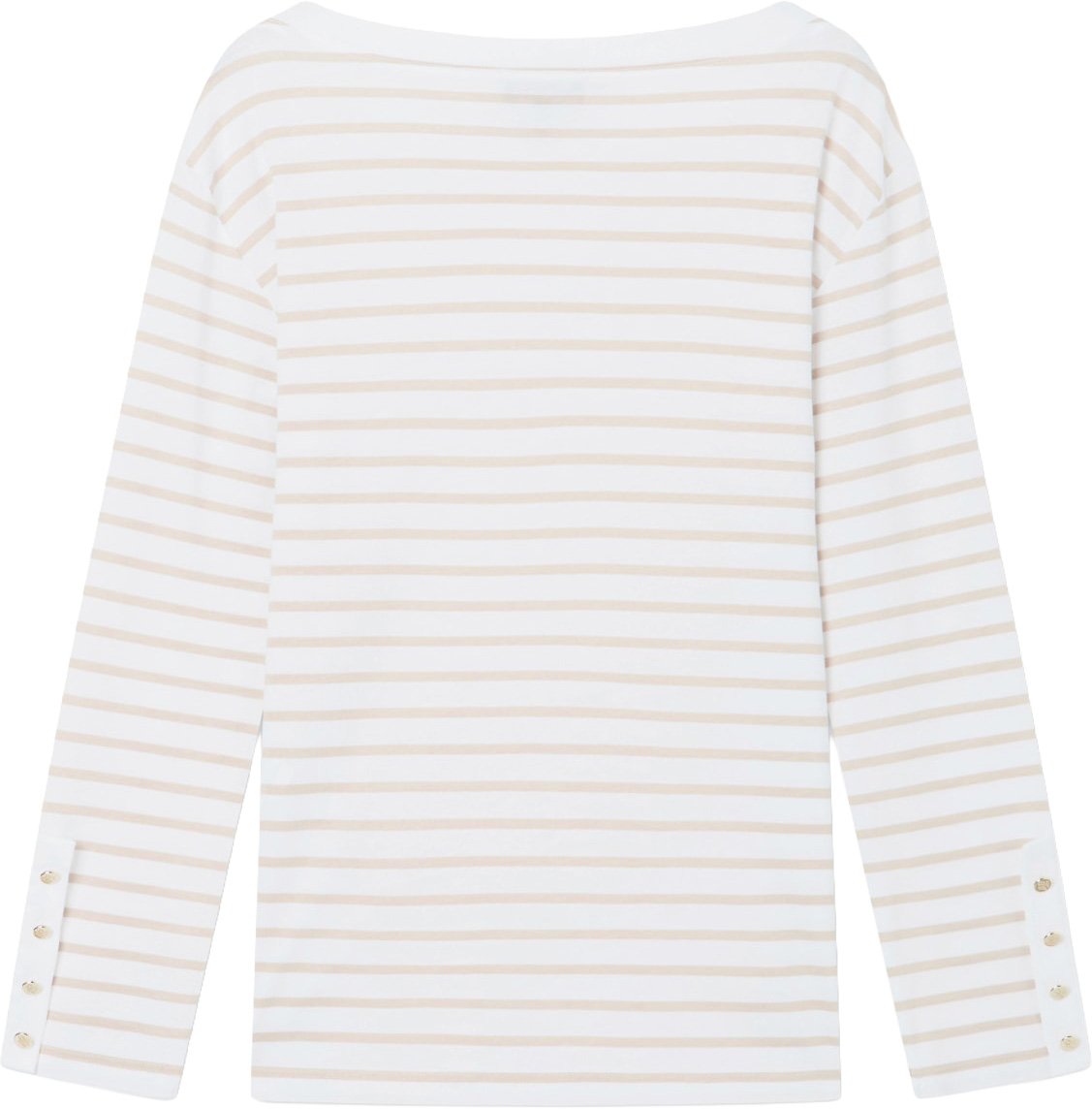 Emporio Armani Striped Modal Jersey Boat Neck Sweater Wit