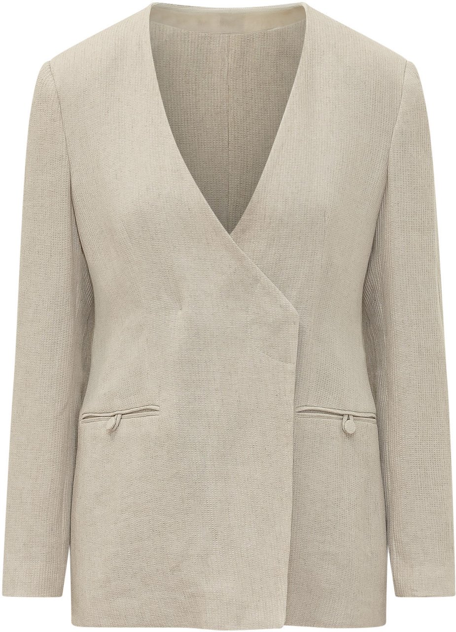 Emporio Armani Blazer con Scollo a V e Tasche Wit