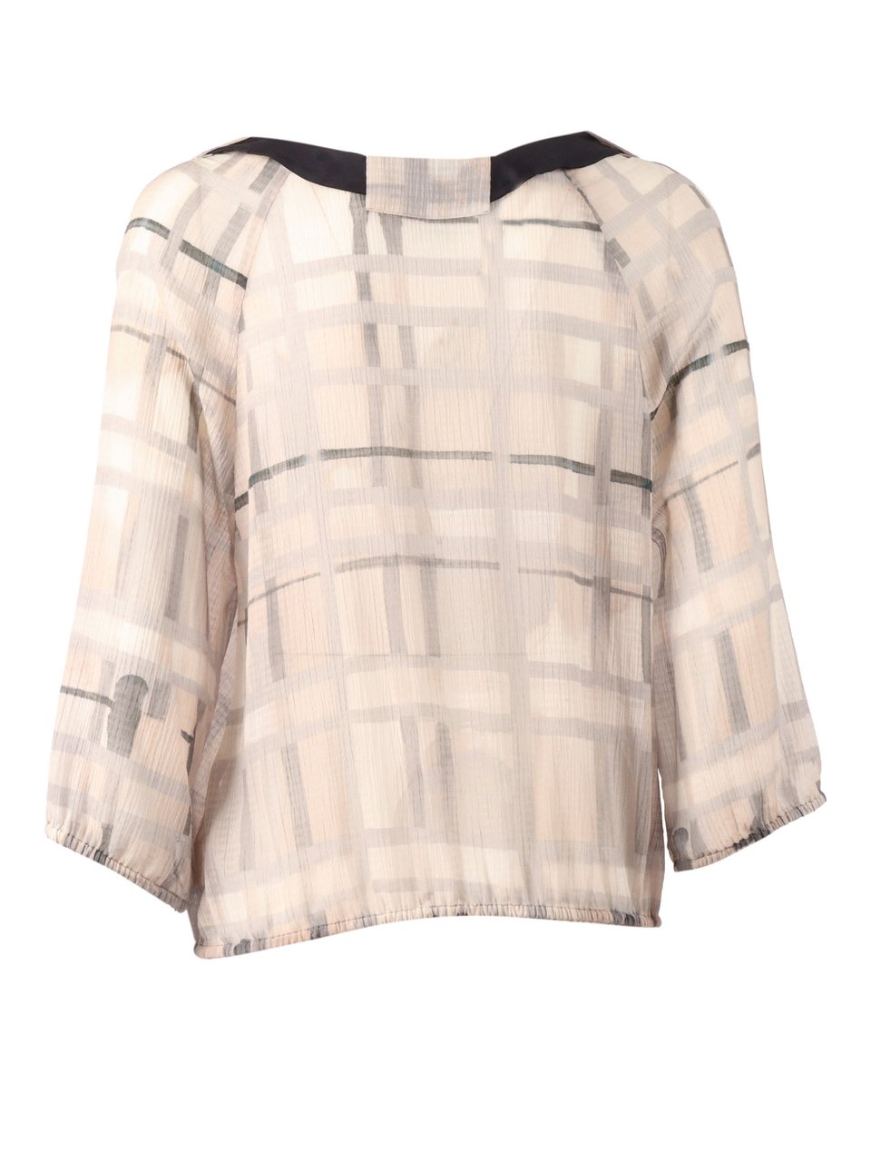 Emporio Armani Semi Sheer Ribbon Tie Blouse Neutraal