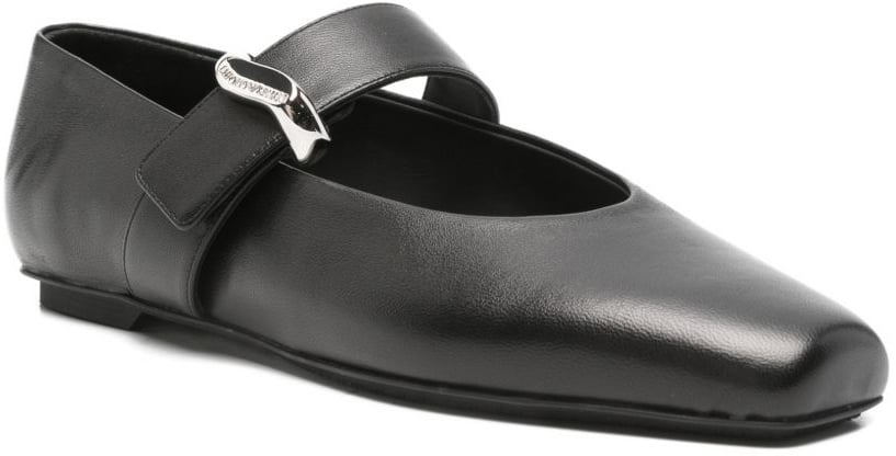 Emporio Armani Flat Shoes Black Zwart