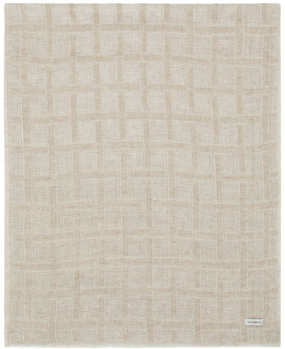 Emporio Armani Brushed Linen Lurex Threads Women's Scarf Neutraal
