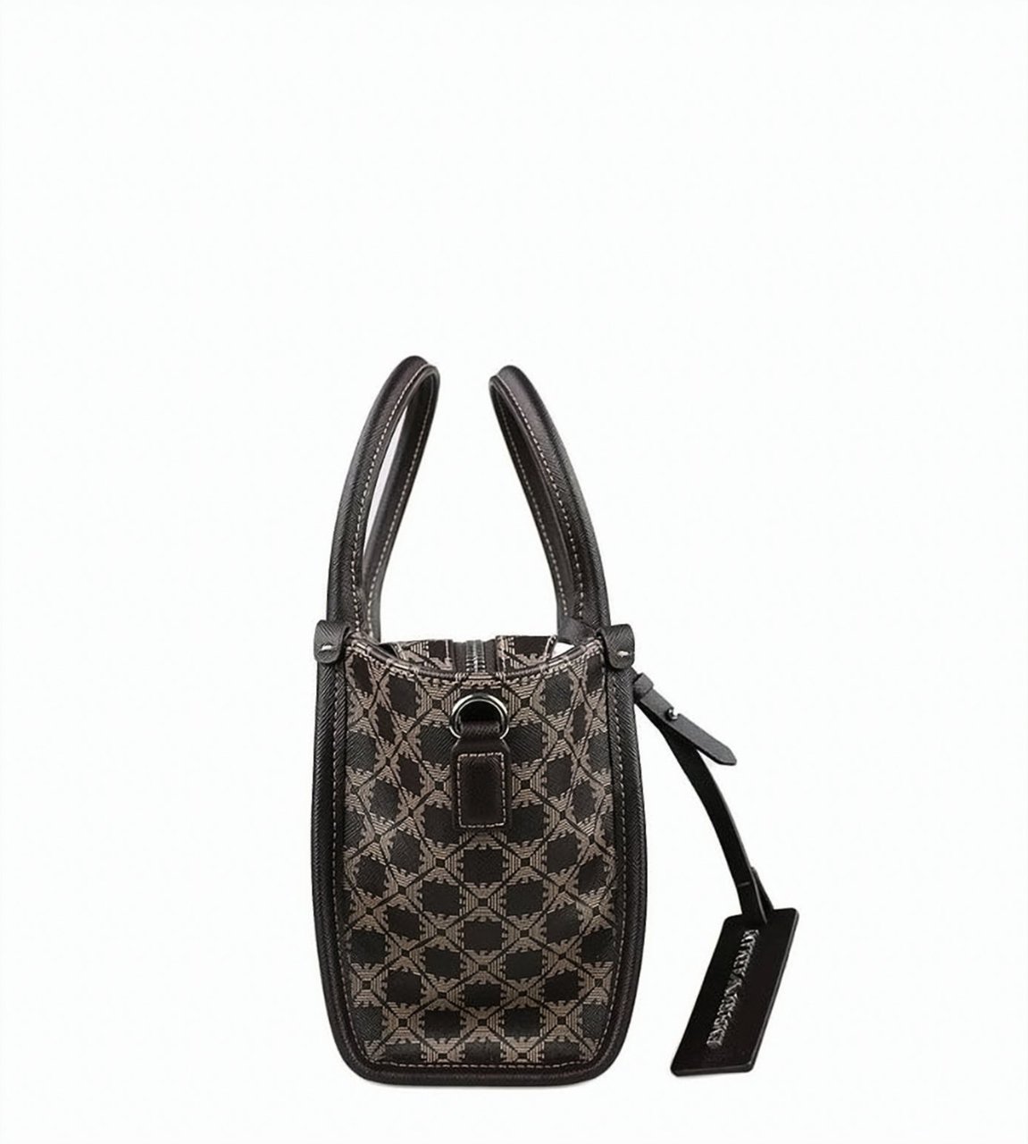 Emporio Armani Black Beige Pattern Double Handle Bag Grijs