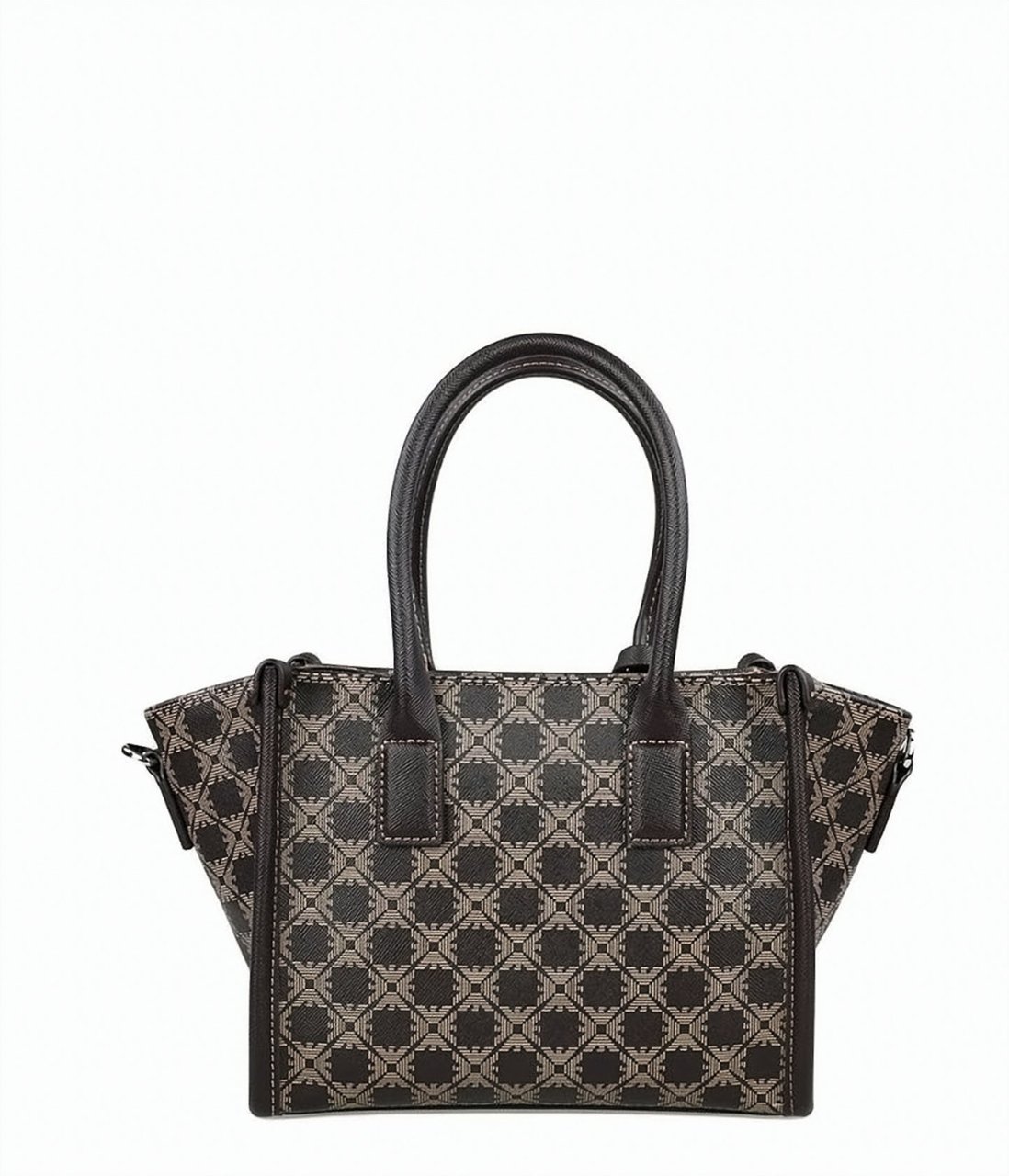 Emporio Armani Black Beige Pattern Double Handle Bag Grijs